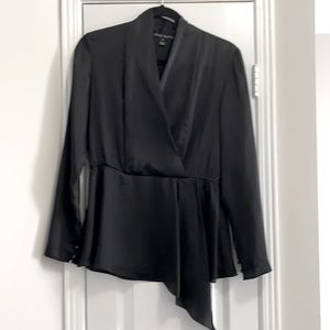Black satin blouse